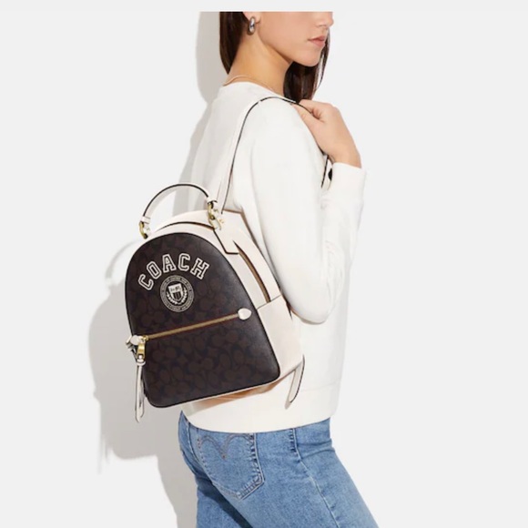 Jordyn Backpack In Signature Canvas With Varsity Motif - Picture 1 of 4